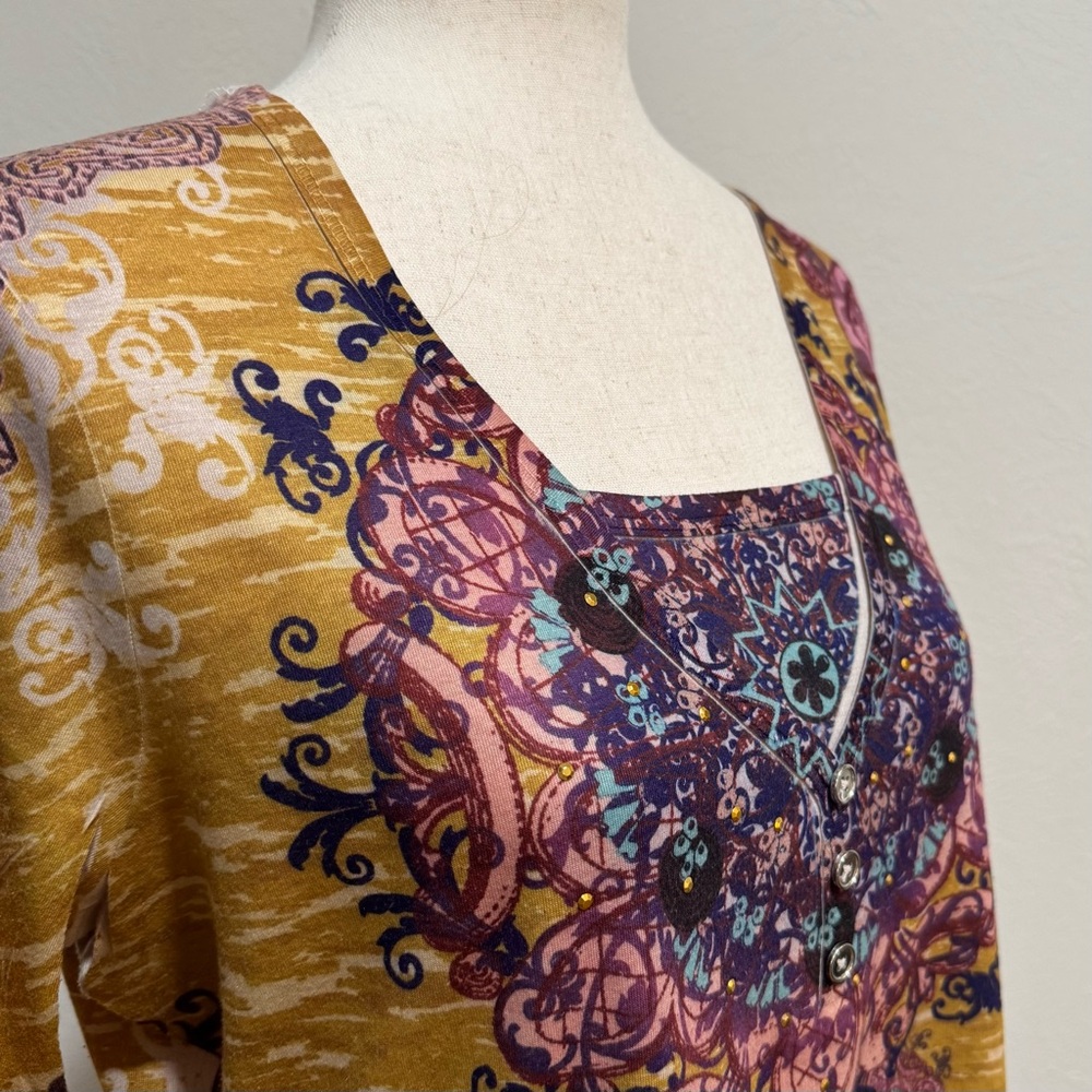 Appropriate Behavior Embellished Multicolor Women's Top Size L - Picture 2 of 7